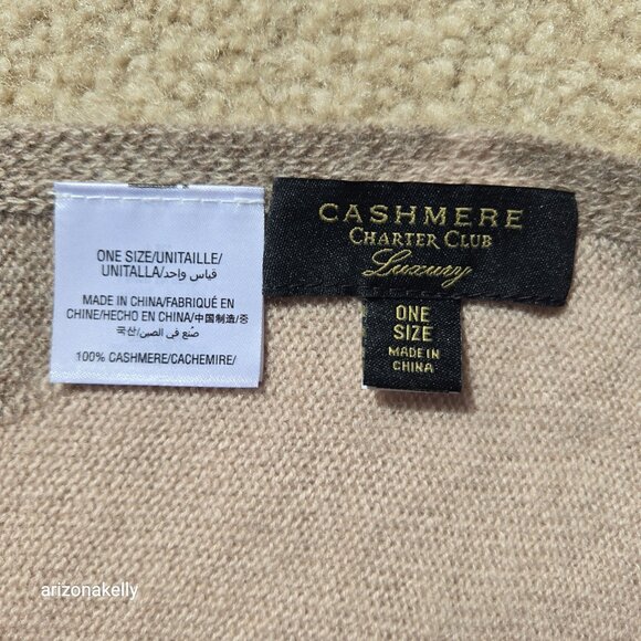 NWOT Cashmere Scarf Diamond Argyle Wrap Charter Club - Picture 4 of 12